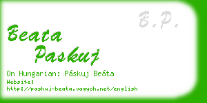 beata paskuj business card
