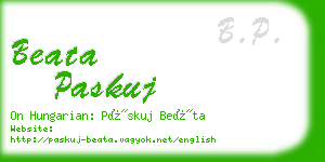 beata paskuj business card